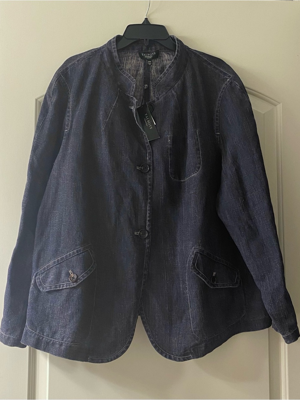 Talbots Dark Navy Button-Front Jean Jacket